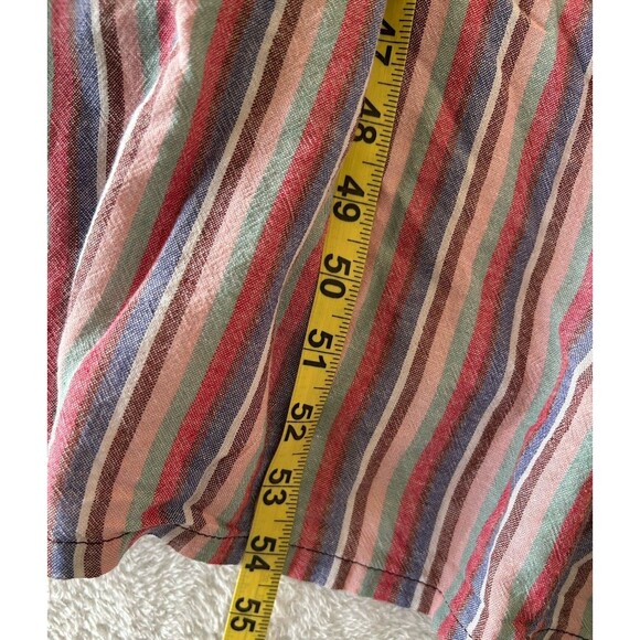Marine Layer Ivy Smocked Maxi Dress Linen Blend Striped in Brick Size XL - Picture 12 of 14
